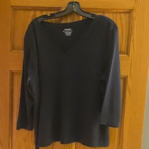 Chico's Navy V-Neck Top